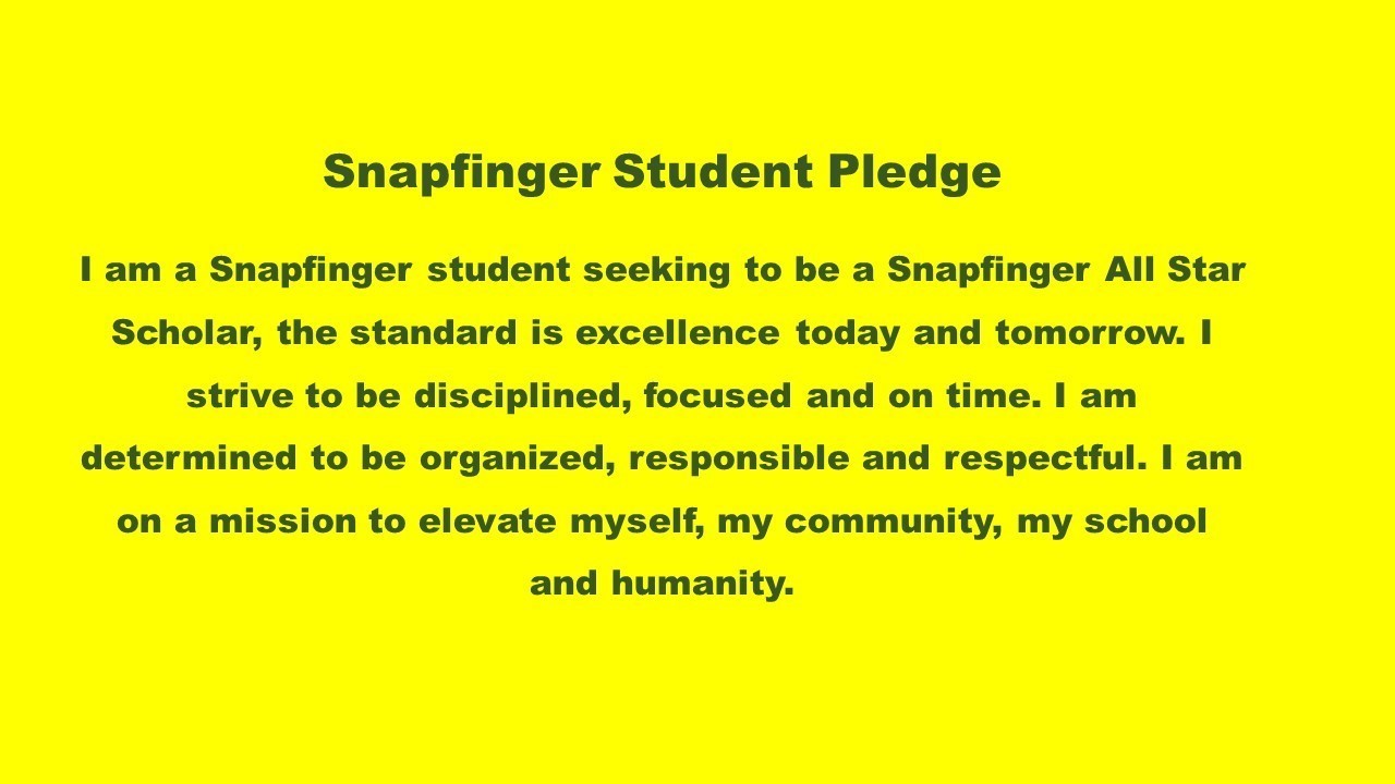 Snapfinger Student Pledge